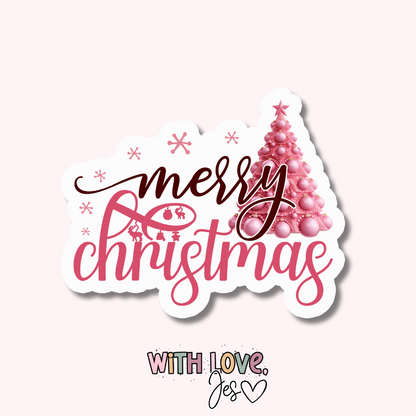 Pink Christmas Stickers