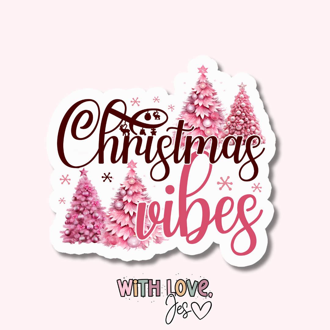 Pink Christmas Stickers