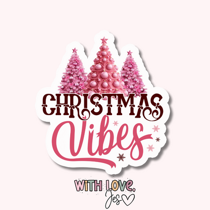 Pink Christmas Stickers